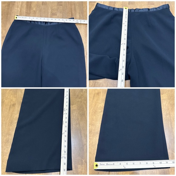 Le Suit satin blazer pant suit set women's 14P petite black 2 piece formal event - Picture 15 of 16